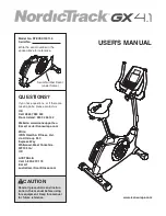 NordicTrack GX 4.1 User Manual предпросмотр