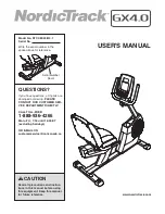 NordicTrack GX4.0 User Manual preview