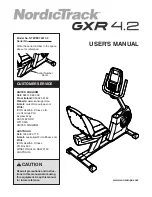 NordicTrack Gxr 4.2 User Manual preview