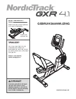 Preview for 1 page of NordicTrack Gxr4.1 Bike (Dutch) Gebruiksaanwijzing