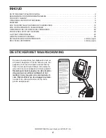 Preview for 2 page of NordicTrack Gxr4.1 Bike (Dutch) Gebruiksaanwijzing