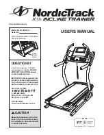 Preview for 1 page of NordicTrack Incline Trainer X11 User Manual