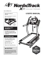 Preview for 1 page of NordicTrack Incline Trainer X9i Treadmill Manual