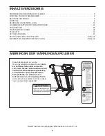 Preview for 2 page of NordicTrack NETL99809.0 (German) Bedienungsanleitung