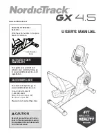 NordicTrack NORDICTRACK GX 4.5 User Manual preview