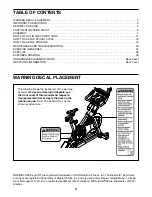 Preview for 2 page of NordicTrack NTEVEX16720.0 User Manual