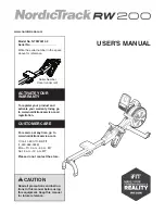 NordicTrack RW200 User Manual preview