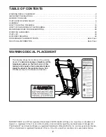 Preview for 2 page of NordicTrack S 30 User Manual