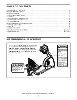 Preview for 2 page of NordicTrack VR Pro NTEX07912.1 User Manual