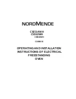 Предварительный просмотр 1 страницы Nordmende CSE514WH Operating And Installation Instructions