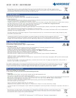 Preview for 2 page of NORDRIDE 4420 BEAM Operating Instructions