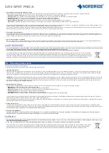 Preview for 2 page of NORDRIDE 5210 SPOT PRO A Operating Instructions