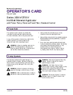 Preview for 1 page of Nordson 3500V Series Operator Card