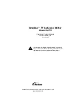 Nordson AltaBlueA4TP Customer Product Manual preview