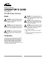 Nordson RA-20R Operator Card preview