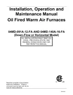 Nordyne 04MD-091A-12-FA Installation, Operation And Maintenance Manual preview