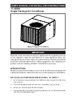 Nordyne 13 SEER Single Package Air Conditioner User Manual And Installation Instructions preview