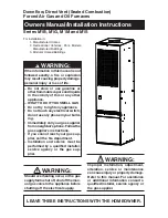 Предварительный просмотр 1 страницы Nordyne M1B Owner'S Manual & Installation Instructions