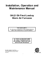 Preview for 1 page of Nordyne O4LD-140A-16-R Installation, Operation And Maintenance Manual