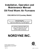 Nordyne O5LD-091A-12-R Installation, Operation And Maintenance Manual preview