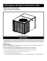 Nordyne P3RA-024 Series User Manual And Installation Instructions preview