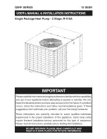 Предварительный просмотр 1 страницы Nordyne Q5RF Series User'S Manual & Installation Instructions