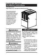 Preview for 1 page of Nordyne RA 80+ series Installation Instructions Manual