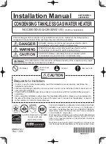 Preview for 1 page of Noritz GQ-C5032WZ US Installation Manual