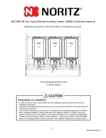 Preview for 1 page of Noritz NCC199CDV Installation Manual