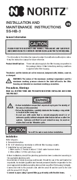 Noritz SS-HB-3 Installation And Maintenance Instructions Manual preview