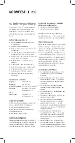 Preview for 2 page of Normfest UL 200 Operating Instructions Manual