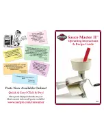 Norpro Sauce Master II Operating Instructions & Recipe Book preview