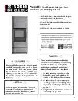 Preview for 1 page of NORSK KLEBER Marcello Installation And Operating Manual