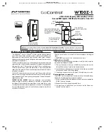 Предварительный просмотр 1 страницы Nortek GoControl WT00Z-1 Quick Start Manual