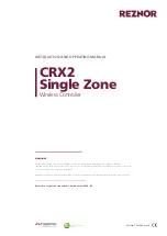 Preview for 1 page of Nortek Reznor CRX2 Single Zone Installation And Operating Manual