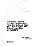 Предварительный просмотр 1 страницы Nortel CWDM SFP Installation Manual