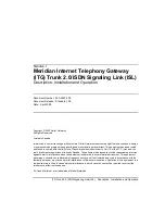 Preview for 1 page of Nortel ISDN Signaling Link Description, Installation And Operation