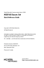 Preview for 30 page of Nortel M2016S Secure Set Quick Reference Manual