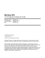 Preview for 1 page of Nortel Meridian IVR VT100 Development Manual