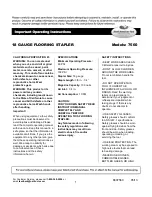 Preview for 1 page of North American Tool 7560 Iportant Operating Instructions