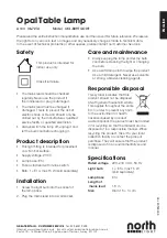 North Light OCL-809T GOW1 Manual preview