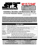 Preview for 1 page of North Star 157294 Installation, Operation And Maintenance Manual