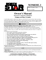 Preview for 1 page of North Star 296020 Owner'S Manual