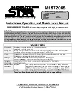 Preview for 1 page of North Star M157206S Installation, Operation And Maintenance Manual