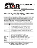 Preview for 1 page of North Star M157310AC.1 Owner'S Manual