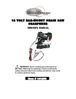 Preview for 1 page of Northern Industrial Tools 12Volt Chainsaw Sharpener 141259 Owner'S Manual