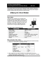 Preview for 3 page of Northern Industrial ARC 200 Operator'S Manual