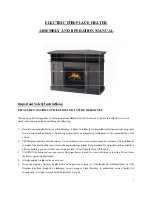 Предварительный просмотр 1 страницы Northern Tool Electric fireplace heater Assembly And Operation Manual