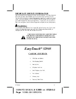 Preview for 1 page of Northwestern Bell Bell Phones EasyTouch 52905 Owner'S Manual