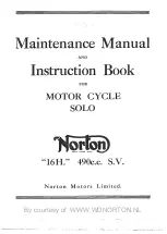 Norton 16H Maintenance Manual And Instruction Book preview